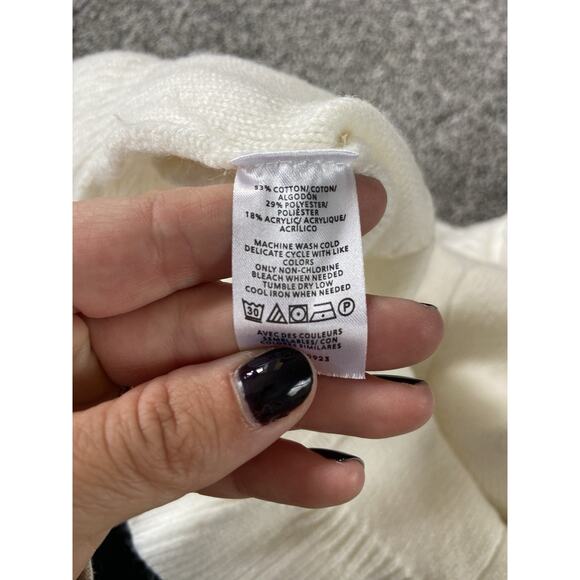 Women's LOFT textured Sweater New Size Large Cream Pullover Peplum Bottom - Picture 4 of 7